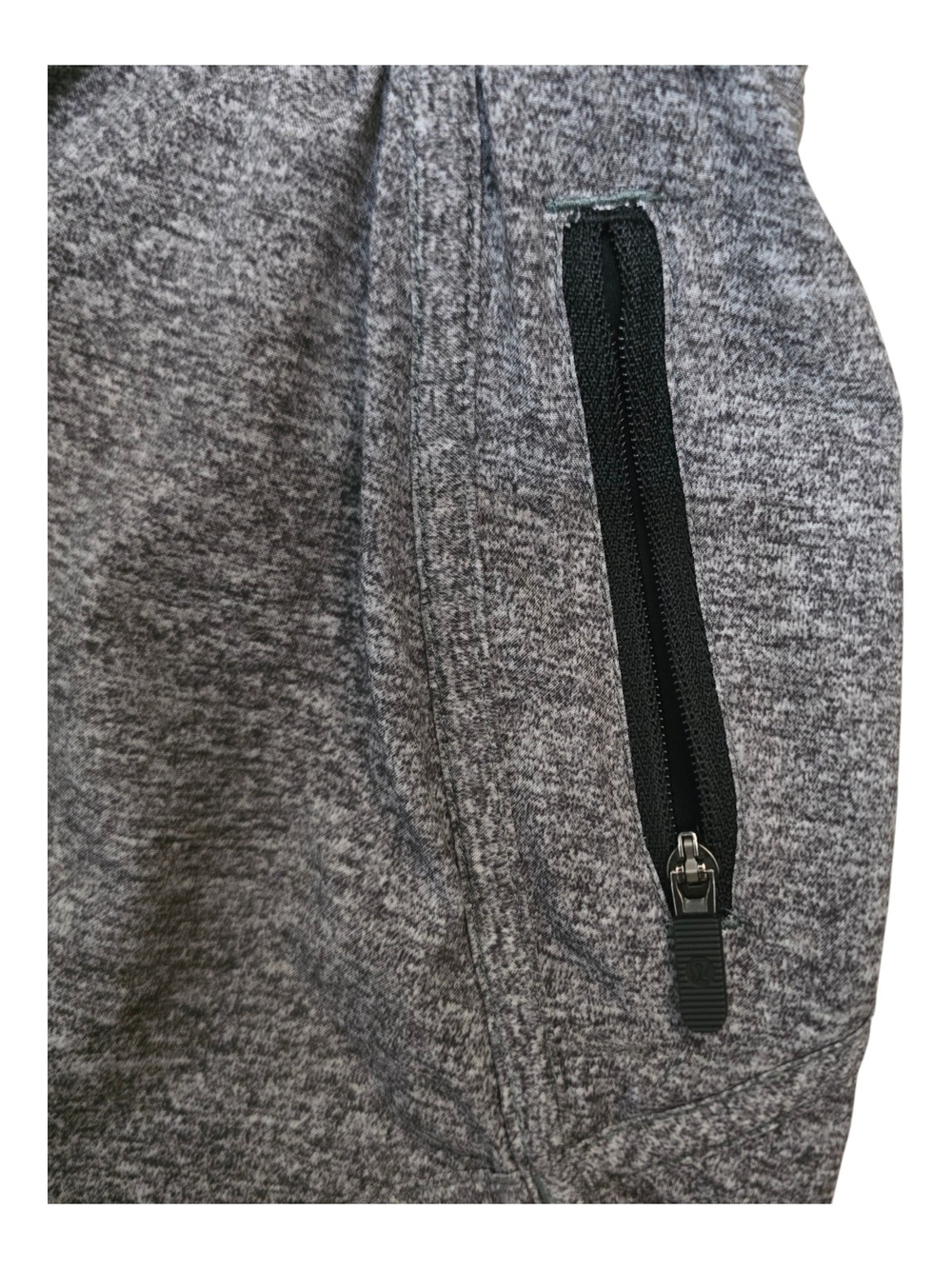 Lululemon Running Shorts Heather Gray Black Athletic Lined Zip Pocket Size 4 - Picture 5 of 7